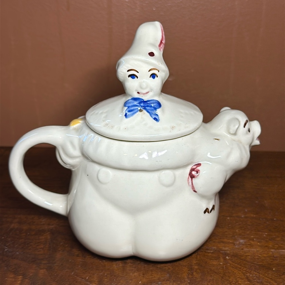 Vintage Shawnee Pottery Teapot Tom The Piper's Son Tea Pot Pitcher